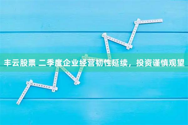 丰云股票 二季度企业经营韧性延续，投资谨慎观望