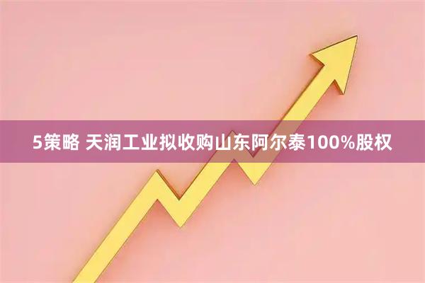 5策略 天润工业拟收购山东阿尔泰100%股权